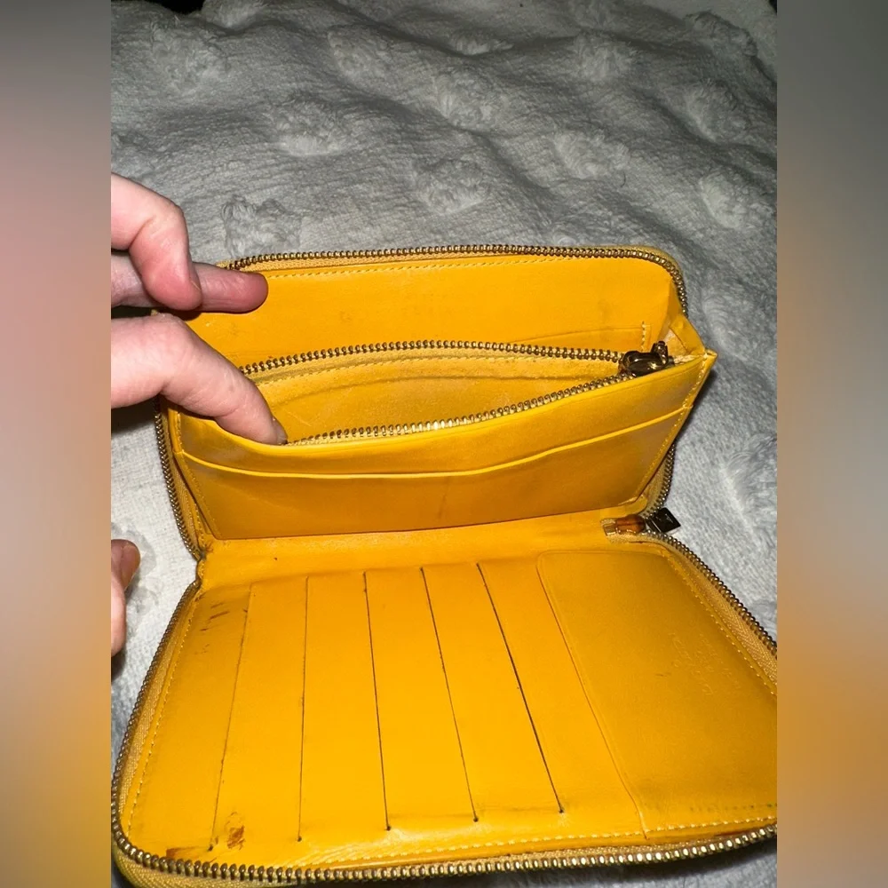 Authentic Yellow Louis Vuitton Yellow Vernis Wallet